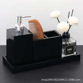 装 酒店高档瓶浴室乳液分北欧架样板房 瓶牙刷乳液按压套装