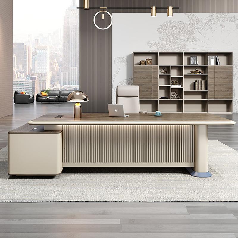 办公家具老板桌简约现代大班台轻奢总经理办公桌子办公室桌组合