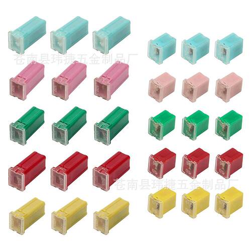 30pcs 盒状汽车保险丝带塑料盒 长款/短款内插连接式保险丝20-60A