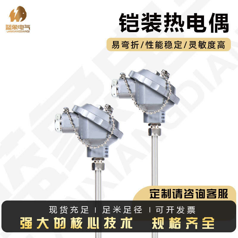 现货WRNK-131铠装热电偶热电阻耐高温可弯折冶金厂/化工厂/食品厂
