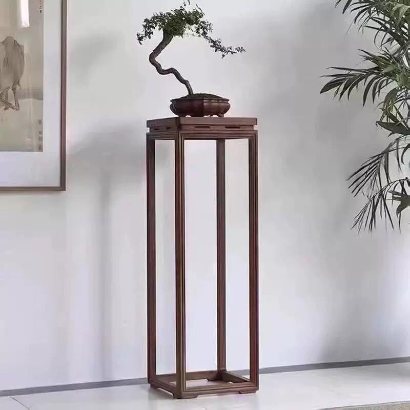 老榆木实木花架花几可移动中式客厅落地式摆件展示架花盆架置物架