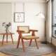北欧客厅中餐椅昌迪尔民宿餐椅古风餐饮店家用木藤编sajbdk实靠背