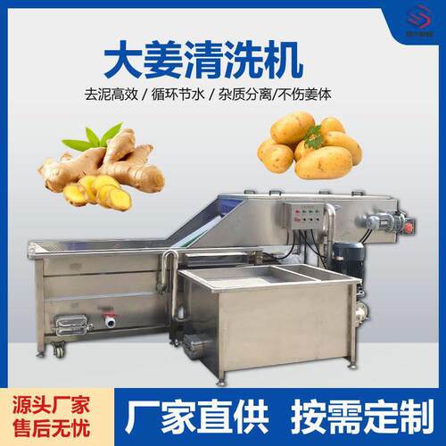 全自动生姜清洗机藕片竹笋压喷淋式清洗设备预制菜清洗加工产线