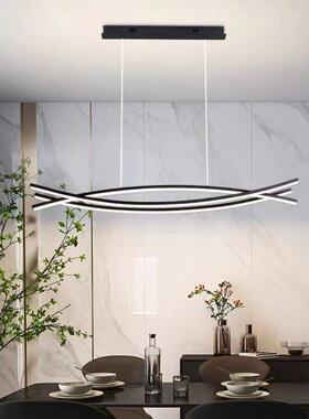 餐厅吊灯现代简约极简书桌吊灯学习桌长条吊灯餐桌一字轻奢灯具