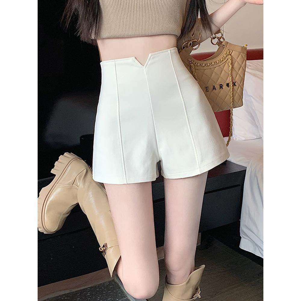 白色西装短裤女夏薄款2026新款运动护腰高腰紧身弹力辣妹a字热裤