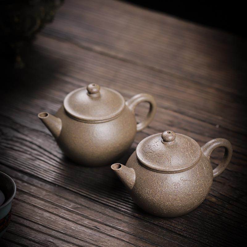 宜兴紫砂壶工堂原矿青降坡芭乐130ml内推孔紫砂小品茶壶原矿紫砂