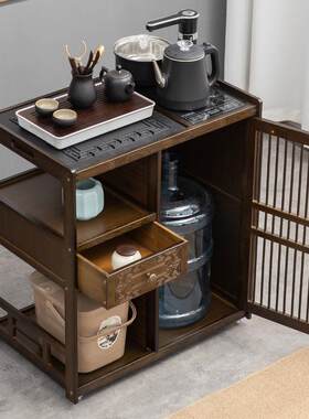 移动茶台家用小茶桌客厅茶柜烧水壶泡茶一体茶几茶盘阳台迷你茶车