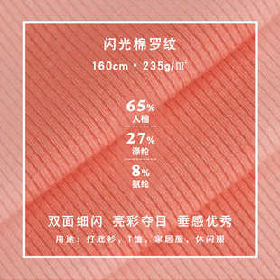 2细坑条闪光棉罗纹 人棉闪光丝针织螺纹弹力面料2