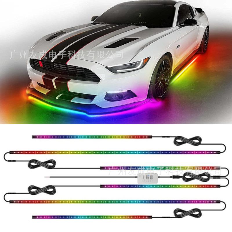 热销APP遥控汽车幻彩底盘氛围灯一拖六炫彩流光车底灯防水