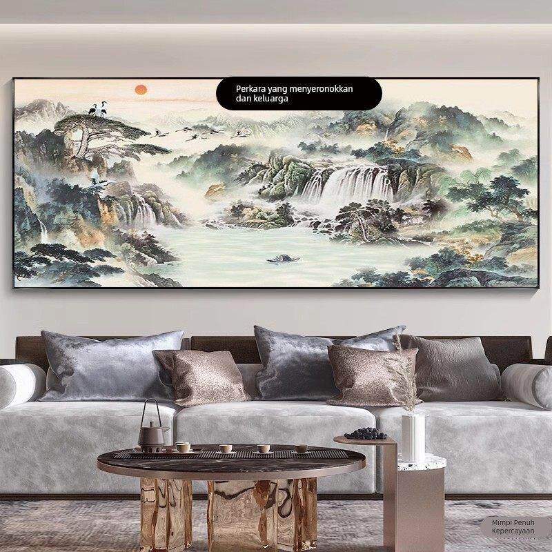 家和万事兴5d钻石画满钻2025新款客厅粘钻石贴十字绣大气山水风景