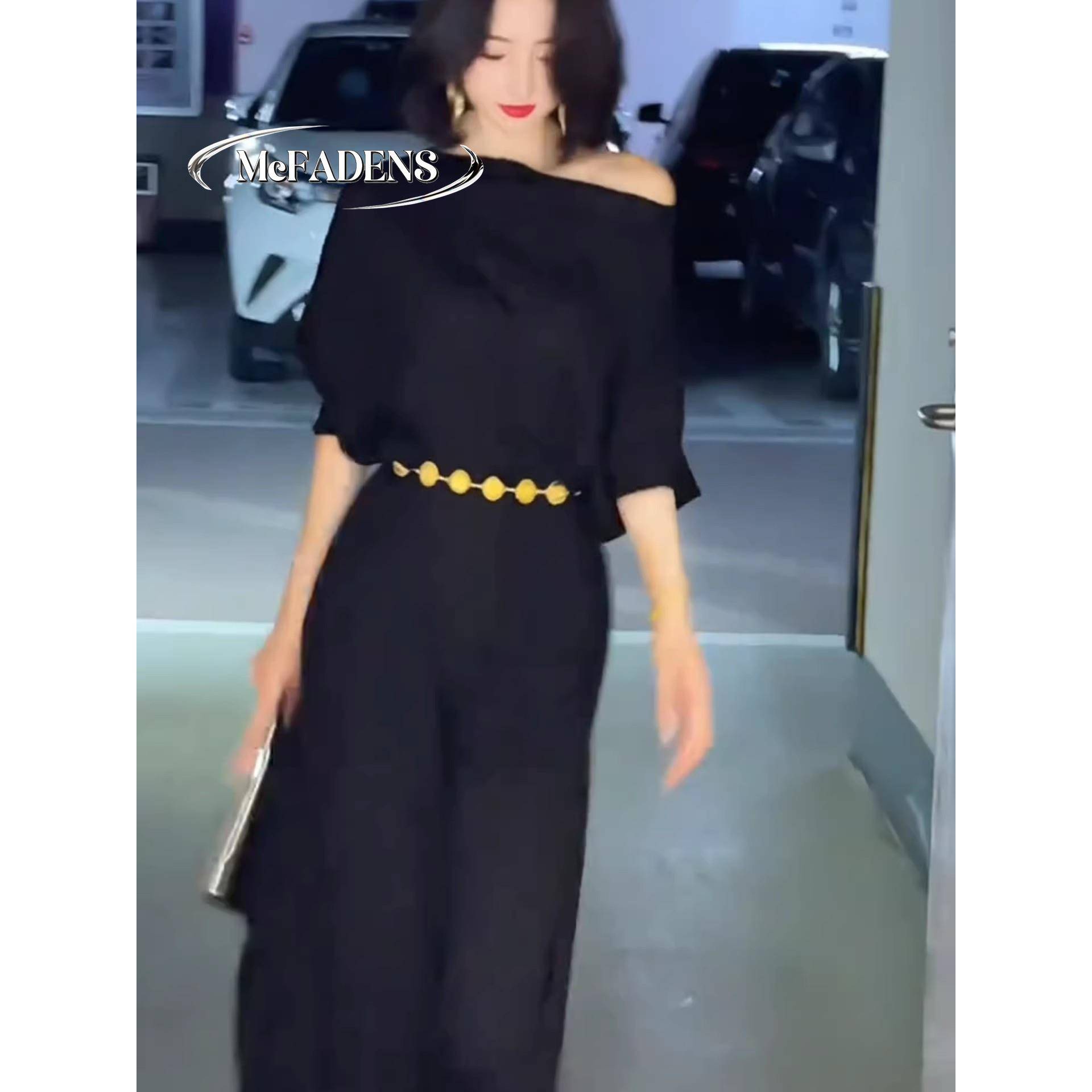香港夏季新款时尚显瘦气质女士中长裙高级感洋气百搭款收腰连衣裙