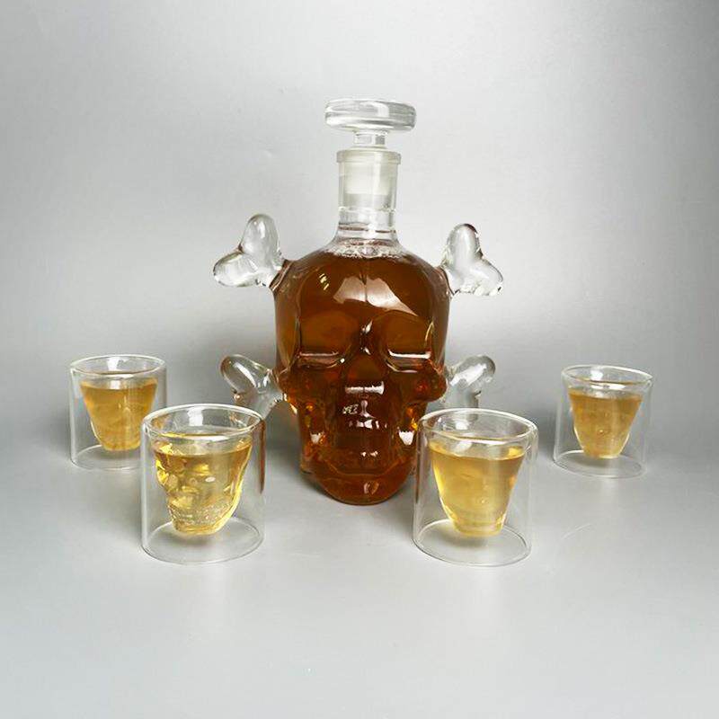 新款直销创意泡酒瓶 现货玻璃盛酒器分酒器玻璃酒瓶骷髅 密封透明