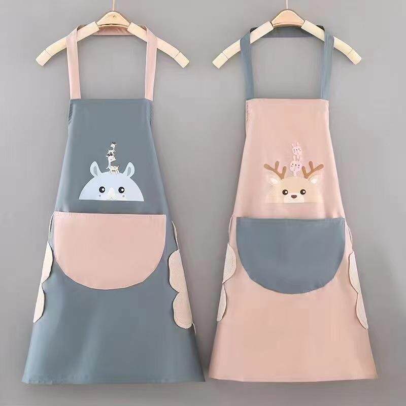 围裙女做饭家用厨房防水防油挂脖擦手成人工作服时尚广告围腰厂家
