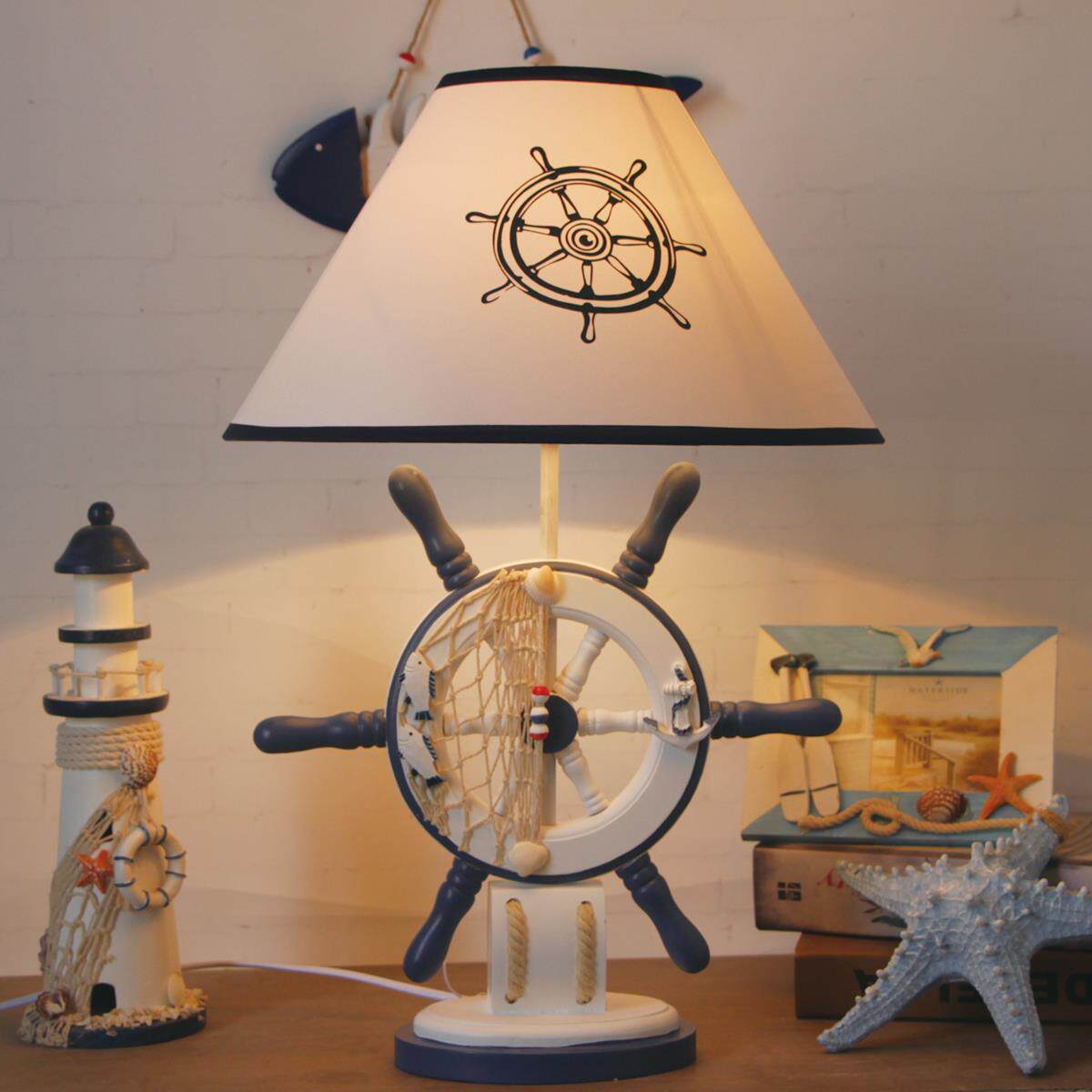 高档儿童灯地中海卧床头美式小夜灯卡品通室结婚礼书房台装饰可调