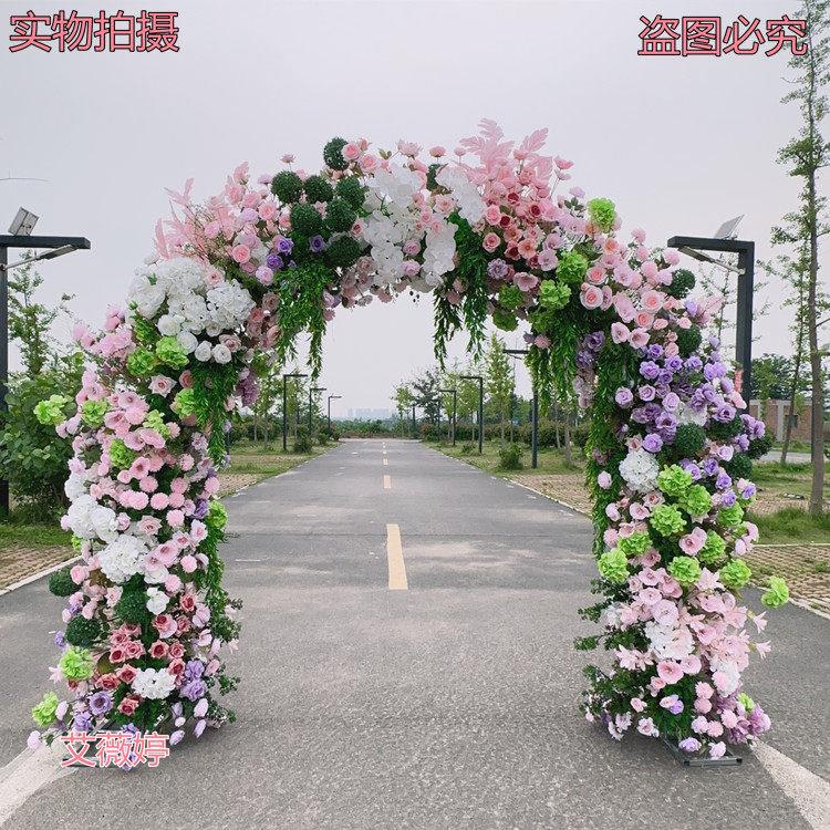 新款全花花门绢花拱门开业婚礼庆典花门婚庆满花拱门婚庆幸福门