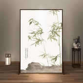 字画中式 饰禅意座屏古风 屏风隔断客厅办公室可移动入户玄关遮挡装
