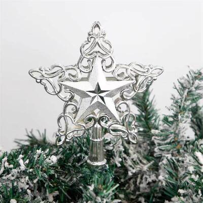Christmas Decoration Lace Hollow Five-pointed Star Tree Top