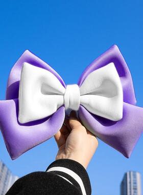 su7装饰紫色蝴蝶结金鹏电动三轮车配饰可爱公仔装饰品小配件