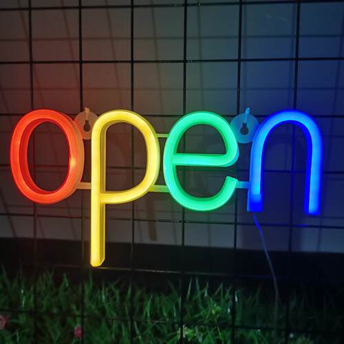 LED字母open霓虹灯墙面装饰艺术为您的居家生活增添一抹现代光彩