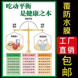 吃运平衡是健康之本新版平衡膳食八准则健康膳食宝塔海报画墙贴