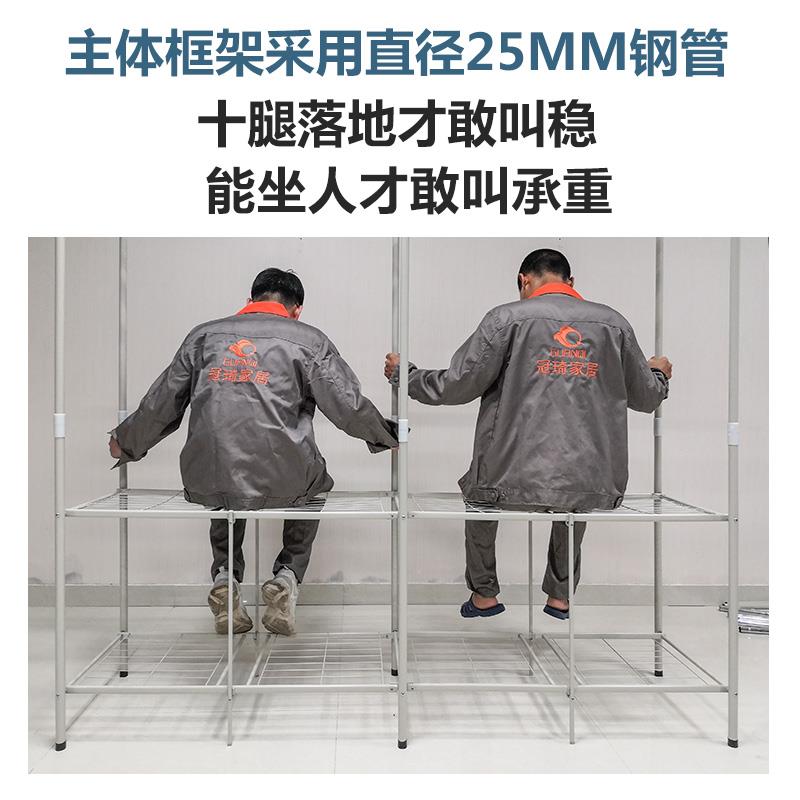 t衣柜TBZD100-简易布衣柜橱折叠免安装全密f封钢管加固布艺出租用