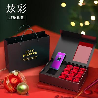 高档高档指纹识别电充打火防风个性定制照片刻字机送男友创意礼物