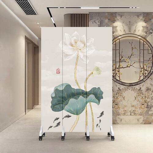新中式隔断客厅办公室入户门正对门的折叠可移动遮挡屏风简约现代