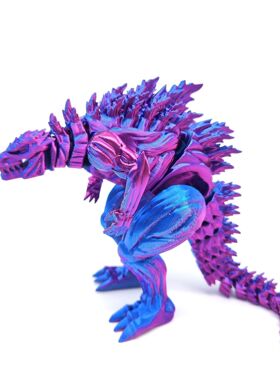 打印怪兽斯拉肌肉战斗3D模型摆件