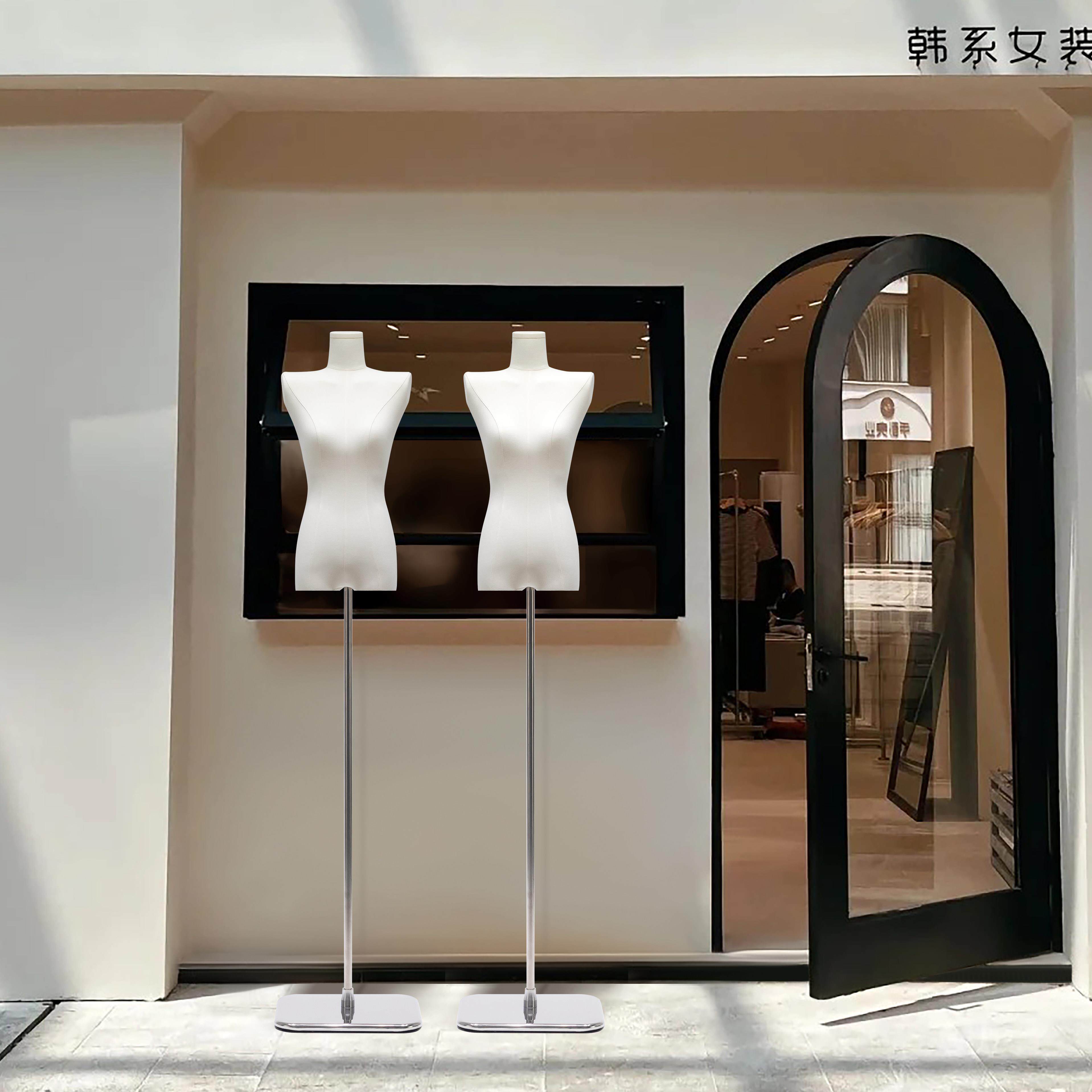 女装服装店模特道具平肩直角肩小胸假人台半身橱窗陈列展示架全身