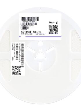 0603贴片电容 470nF(474)±10% 50V 材质：X7R 0603B474K500NT