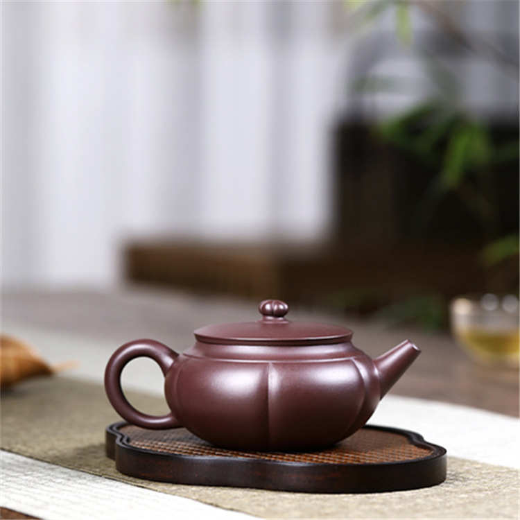 菊蕾 宜兴原矿老紫泥手工制紫砂茶壶茶具支持
