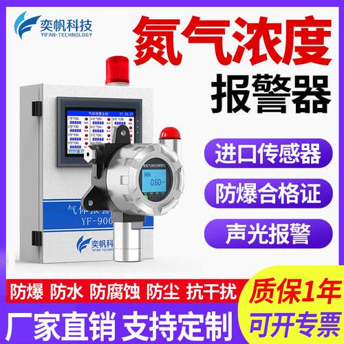 奕帆氮气浓度警报器气体检测仪氮气氧气泄漏防爆探测装置感测器
