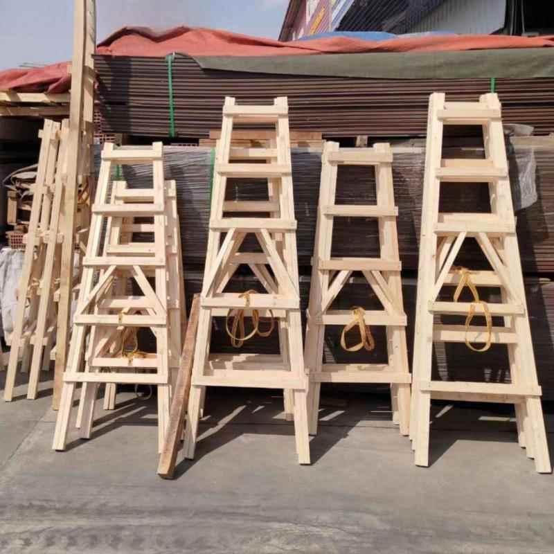 人字梯家用木头梯子多功能登高梯木电工工程梯子装修加厚行走松木