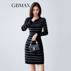 【二折】GBMAX意大利大牌小香风性感包臀毛衣裙打底针织连衣裙女