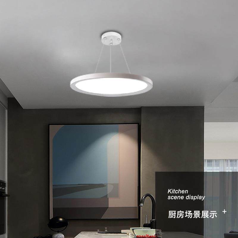 LED圆形吊线灯工业风商场办公室实心圆商用照明led吊灯面板平板灯