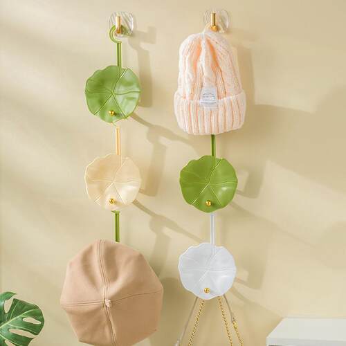 Lotus leaf-style hat and coat rack, no-drilling storage hang