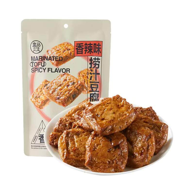 盒马代购香辣味捞汁豆腐158g袋外酥里嫩口口爆汁片片饱满软嫩入味