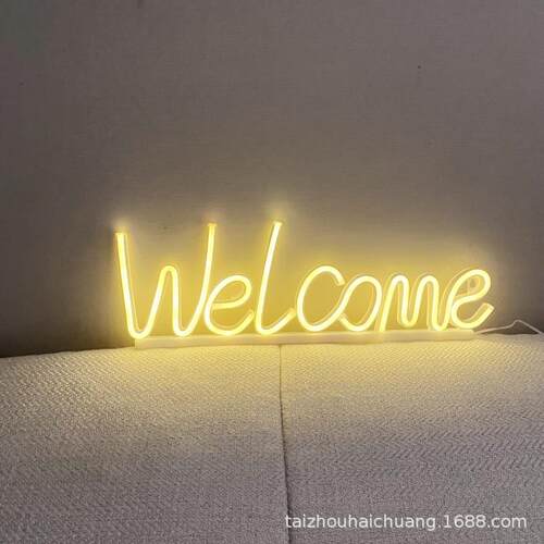 Welcome 霓虹灯 LED欢迎标志字母组合照明用于店咖啡厅餐厅小酒馆