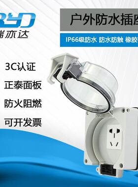 66SO瑞亦达防水插座户外ip66 5孔电源带usb智能插座面板开关插座
