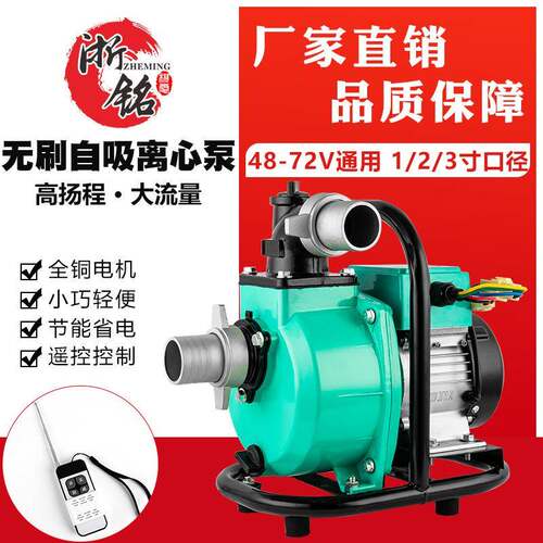 直流无刷自吸离心泵48v60v72v1寸2寸3寸高扬程大流量电瓶车泵