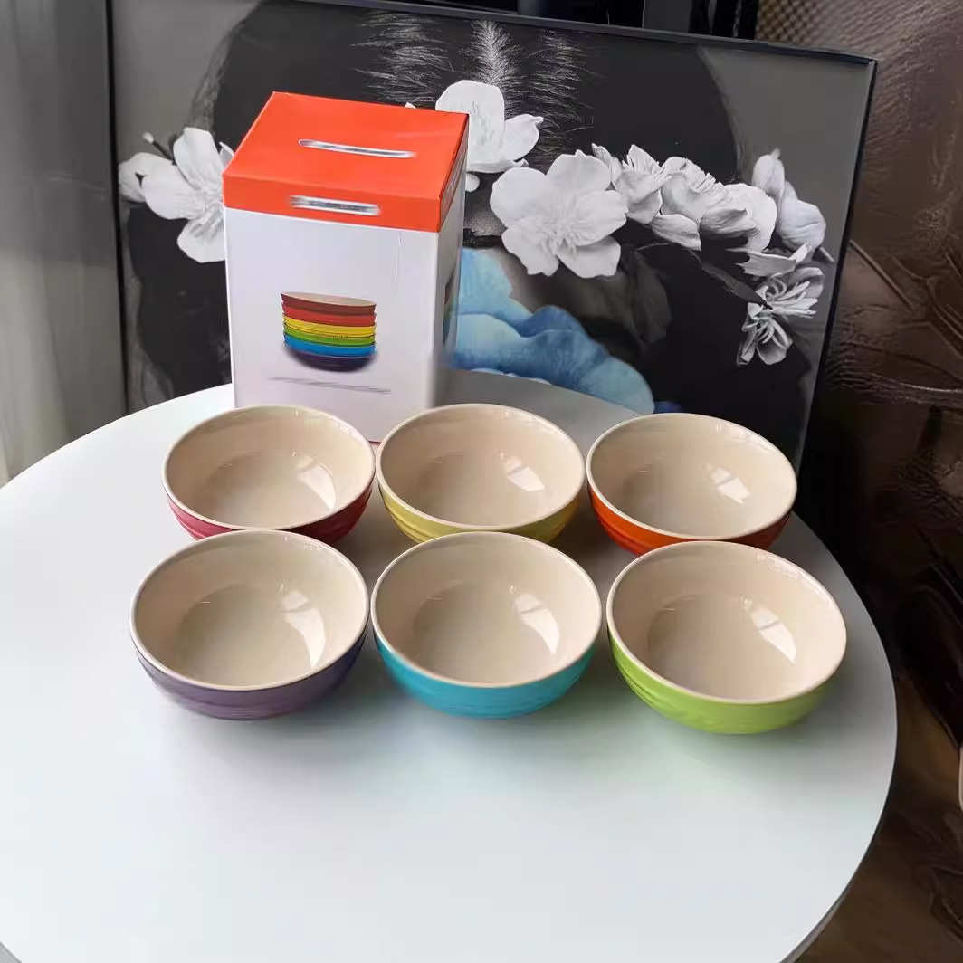 彩虹碗彩寸珐琅碗餐碗拉颜高6面碗沙拉碗面碗料理值米饭网15cm红