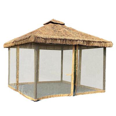 遮棚庭院帐篷户茅凉亭草雨阳棚室外摆摊四脚大伞-2646农外家乐餐