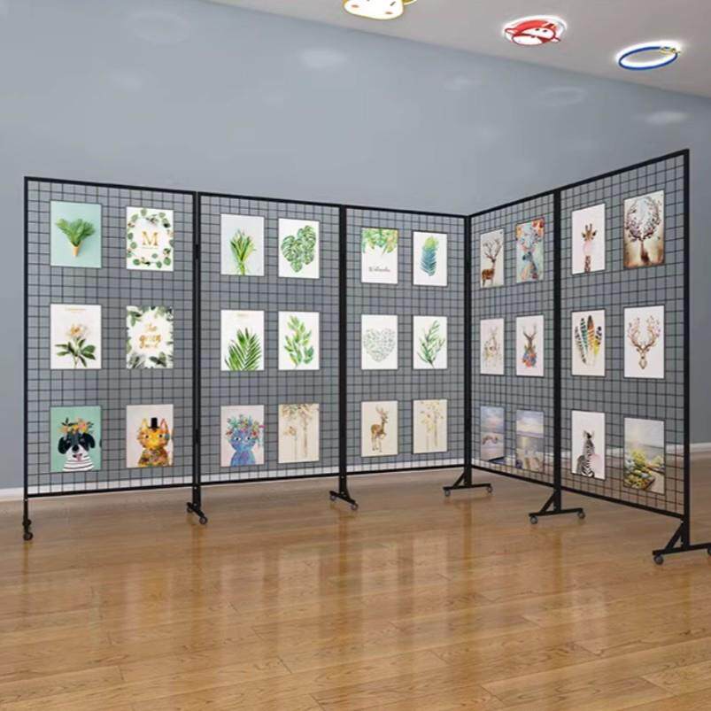 折叠网格展示架画展网片收纳架商用展会置物架画室广场饰品架加厚