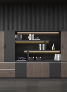 书柜资文代办公室ZG-67122柜子物现代背景木质件柜老板办文料件办