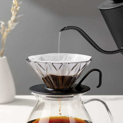 菱镜咖啡滤杯手冲滤纸滴漏式玻璃过滤器咖啡壶手冲咖啡萃取杯