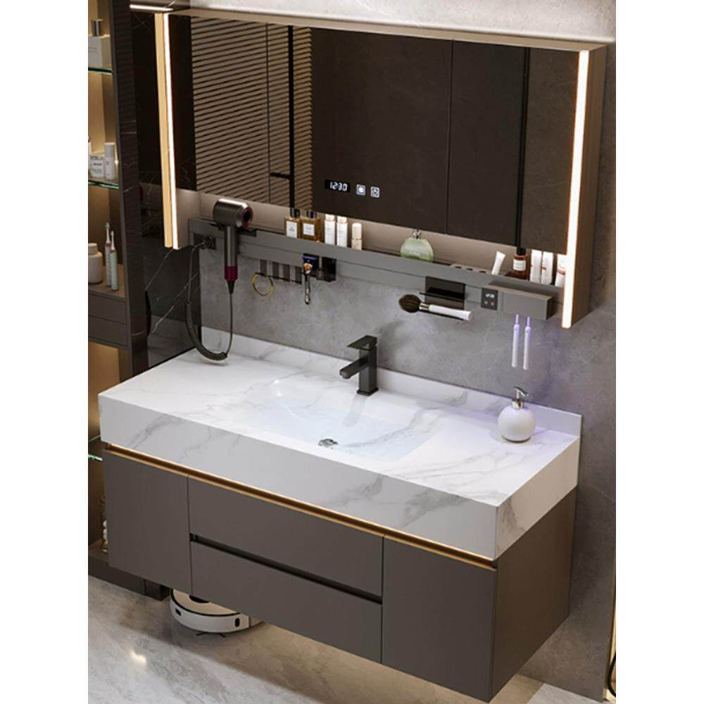 2025新板岩热弯集成盆浴室水槽洗脸盆盆柜浴室柜组合