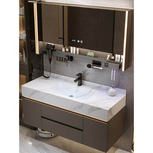 2025新板岩热弯集成盆浴室水槽洗脸盆盆柜浴室柜组合