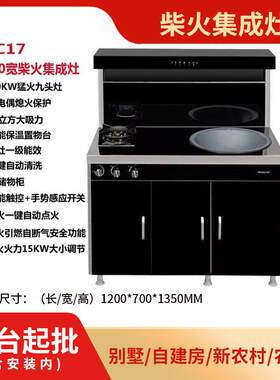C17新款柴火集成灶家用一体灶集成灶蒸烤一体式烟灶消套装