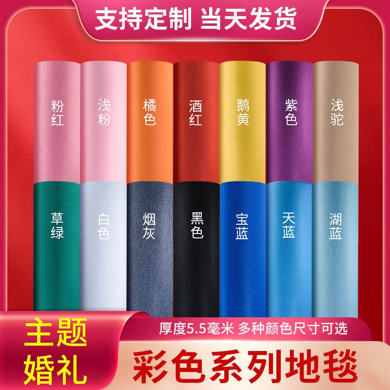 5mm加厚拉绒地毯 商场开业店庆典舞台演出活动用满铺纯色卷材定制