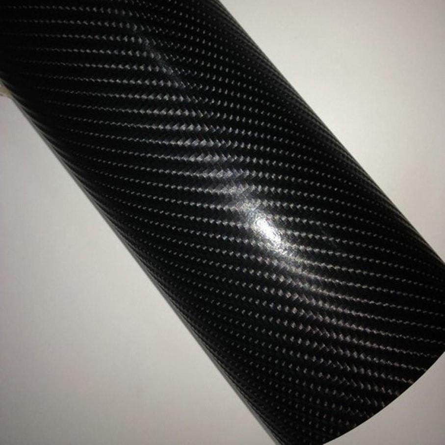 专业汽车4D光面碳纤膜带导气槽1.52*28米/卷黑色4D碳纤贴膜